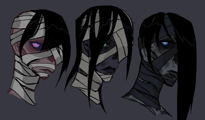 latenight post of my deadlock OC WIP woo Oudiad is an ancient mummified ixian warrior yoinked from her heavenly rest by a necromancer, needs patron help to get back. working as a guard for a rich guy's house to lay low. kindly devs i need more lore to make this make sense plsss
