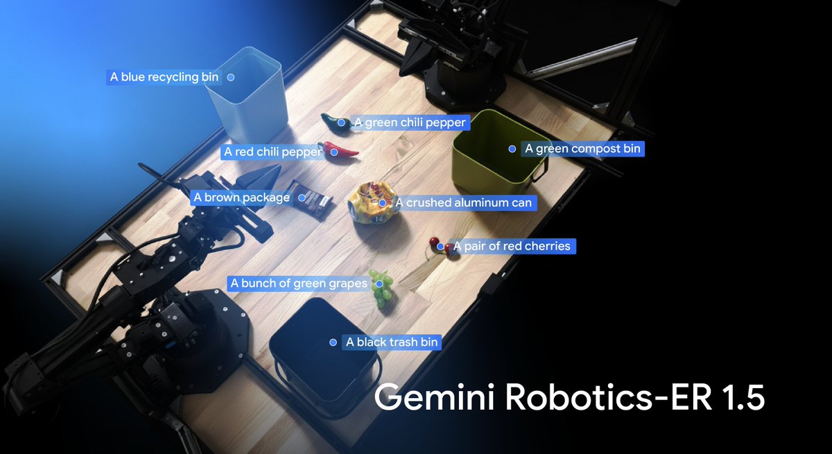 Times_of_Cinema's tweet image. 🔷 The future of robotics is here! 🤖
Gemini Robotics-ER 1.5, the first thinking model optimized for embodied reasoning, is now available in Preview via Google AI Studio! 

Empowering robots to plan and act in the physical world.

#GeminiRobotics #EmbodiedAI #GoogleAI