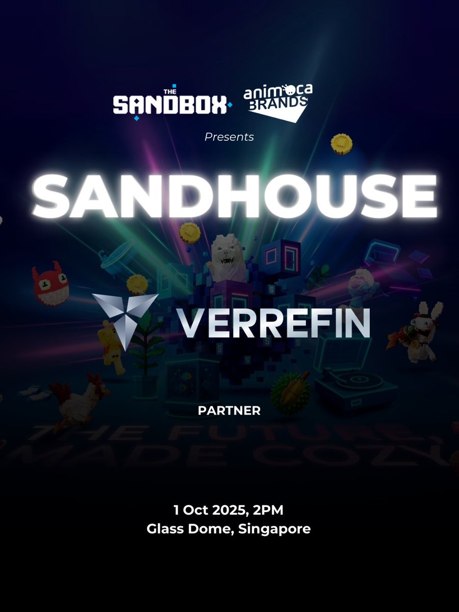 TheSandboxSEA's tweet photo. SandFam strong 💪 Excited to co-create the future of Web3 with @Verrefin 

Verrefin is a web3 integrated financial ecosystem. Gateway for bridging blockchain innovation with real-world financial solutions.

Come build the future with us 💙 RSVP: https://t.co/JbpbMGWaIE https://t.co/m4okgMTJao