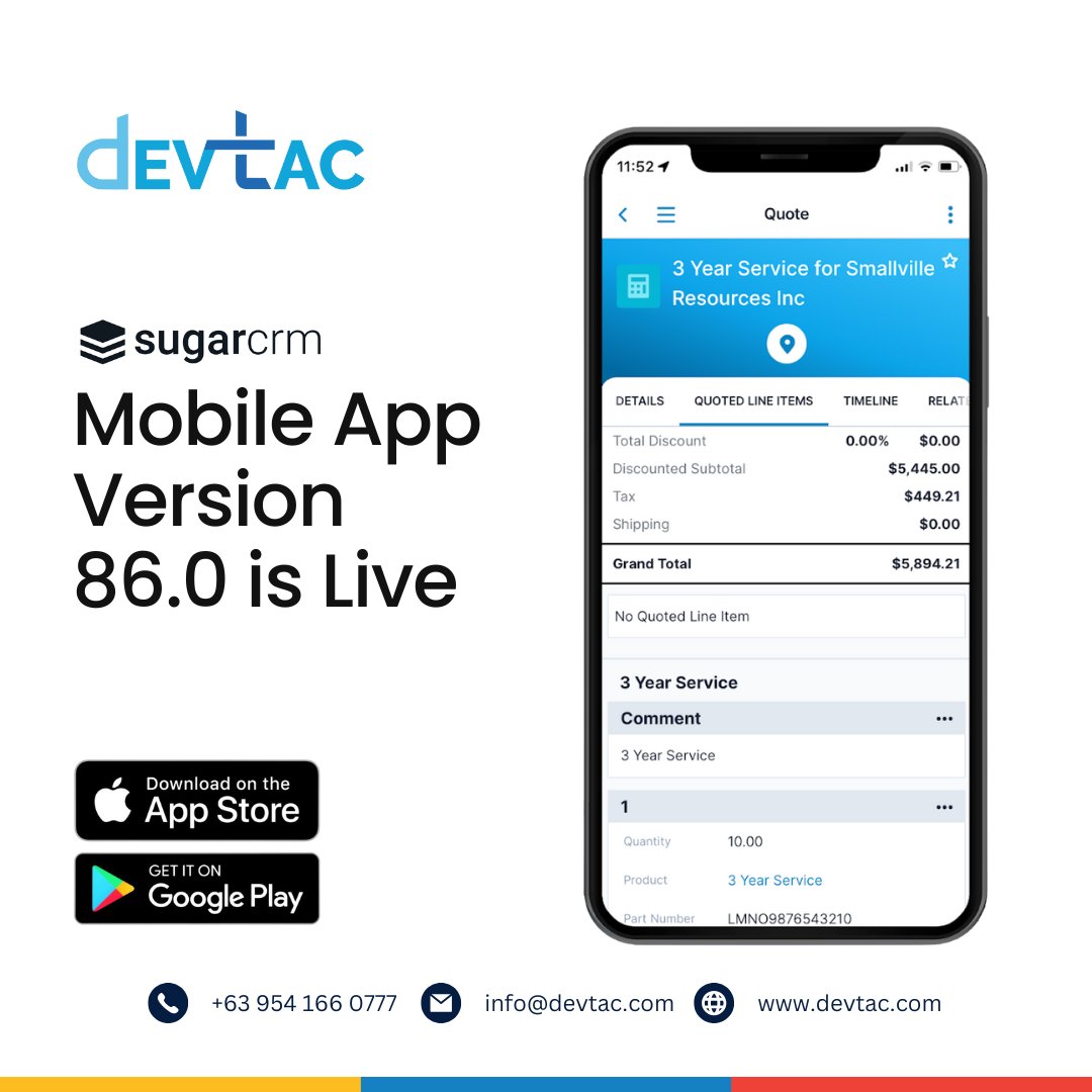 devtaccrminc's tweet image. 🚀 SugarCRM Mobile App v86.0 is here!

Now live on the Apple App Store &amp;amp; Google Play. Stay connected to your customers anytime, anywhere.

👉 Start your SugarCRM journey with us: zurl.co/ubEZK

#SugarCRM #CRMsolutions #MobileAppUpdate #CustomerSuccess #BusinessGrowth