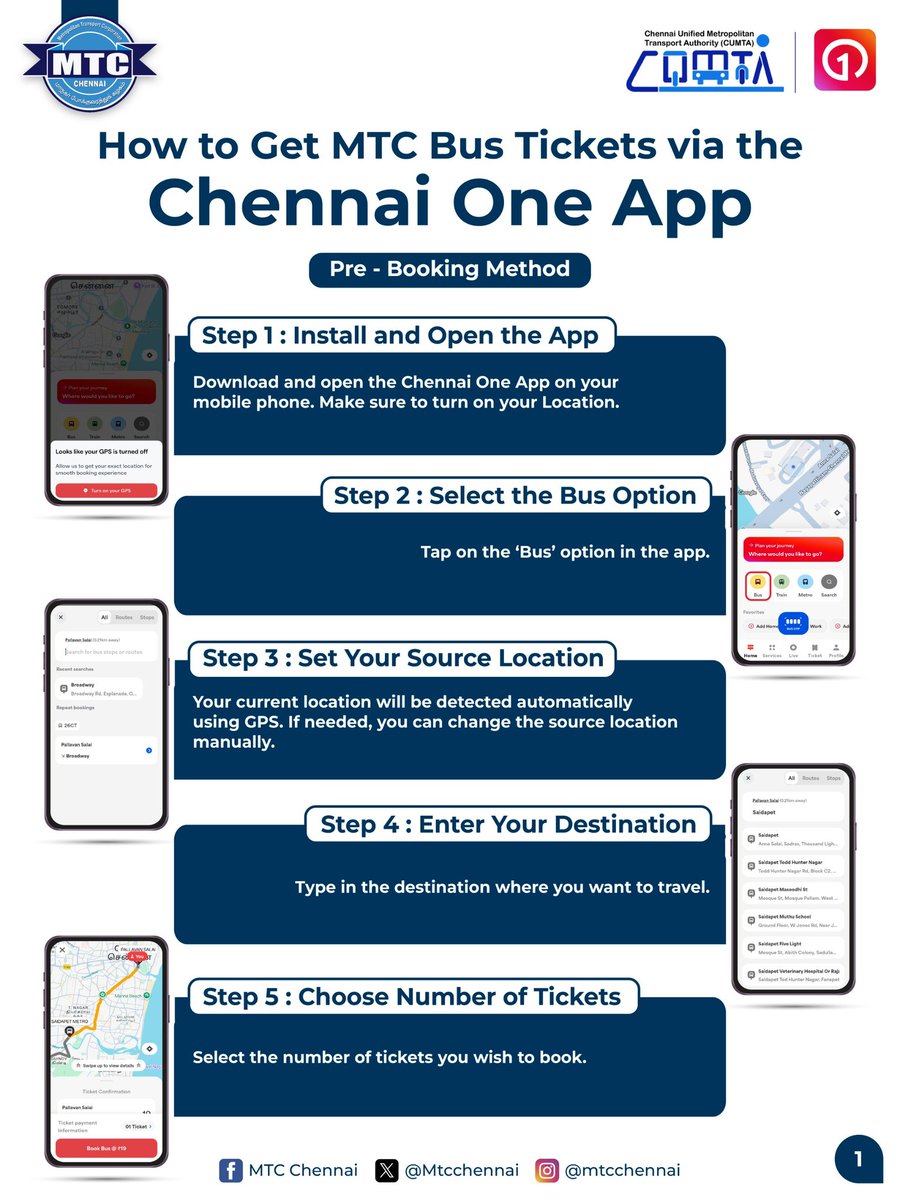 MtcChennai's tweet image. Traveling by MTC bus just got smarter!
Now book your tickets anytime, anywhere with the Chennai One App!

👉 Plan your trip
👉 Book &amp;amp; pay online
👉 Activate your ticket onboard
👉 Travel hassle-free!

Download the app today and make your #MTC ride seamless.
#MTCChennai |…