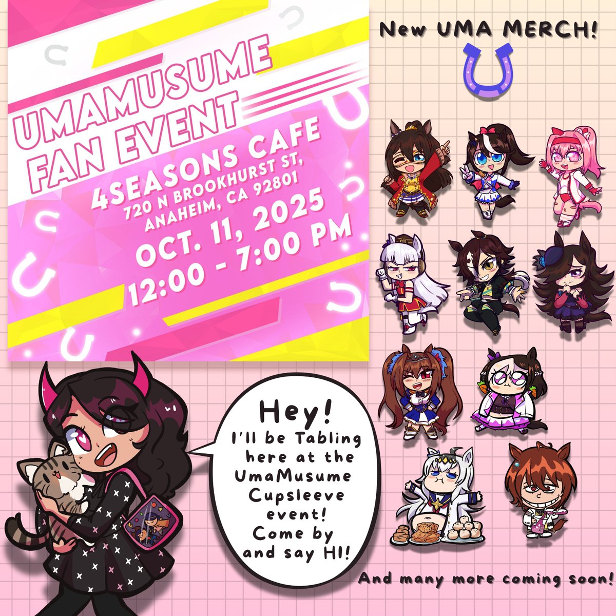 UPCOMING EVENT! Come by and say hi! ^^ I've been incredibly grateful to help with this event and I can't wait to see you all!
#umamusumeprettyderby