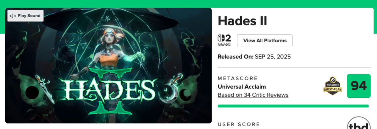 minimap_game's tweet image. [Hades II - 하데스 2 정식 출시]
지옥의 명성이 다시 돌아왔다냥! 
전작을 넘어섰다는 평가의 하데스 2가 정식 출시됐다냥

- 메타 스코어 PC 95점 / 닌텐도 스위치 95점
- 오픈 크리틱 92점

📜하데스 2 리뷰 보러가기
minimap.net/game/hades-ii/…