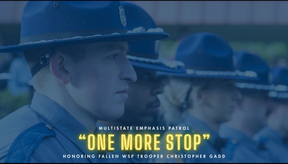 WSPElProtector's tweet image. On March 2, 2024 Trooper Gadd was killed after his patrol vehicle was struck from behind by a DUI driver near Marysville. In his honor ⁦we will be conducting traffic safety emphasis patrols this weekend to remove dangerous drivers from our roadways.#onemorestop #neverforgotten