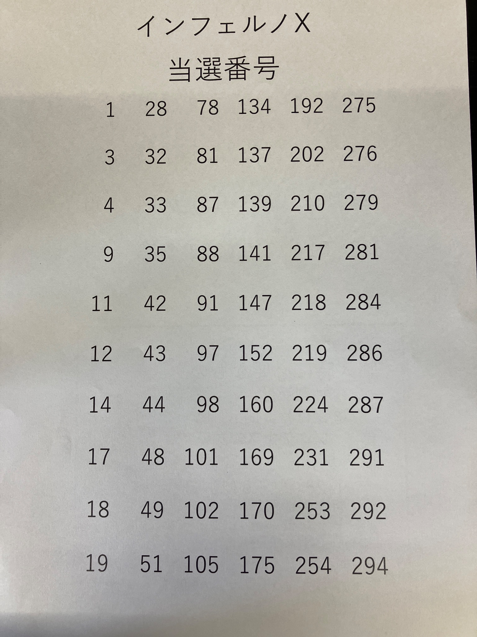 インフェルノX サーチ済みパック 72パック インフェルノXサーチ済み72