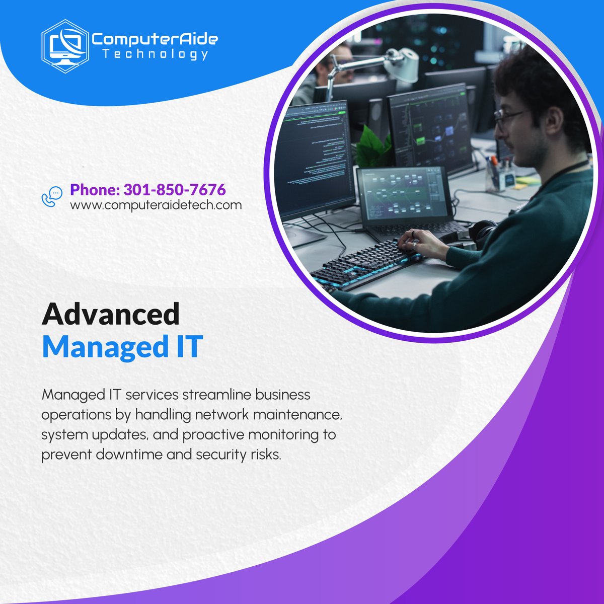 ComputerAideT's tweet image. Experience smooth business operations with expert-managed IT support. Protect your systems and stay ahead with proactive monitoring and maintenance. Get in touch today!

#LanhamMD #ITServices #ManagedIT