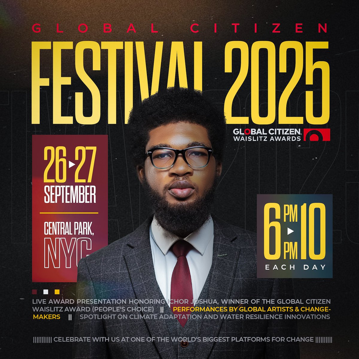 Today is the day <a href="/Geotekwater/">Geotekwater</a> gets crowned <a href="/GlblCtzn/">Global Citizen ⭕</a> Global Citizen, the Waislitz Champions!

Our CEO <a href="/Ichorjoshua2/">Ichor joshua</a> receives the 2025 Waislitz Award today. 

A win for every child, mother, and community finally seeing clean water flow.

#WaislitzAward #GlobalCitizen #GeoTekWater