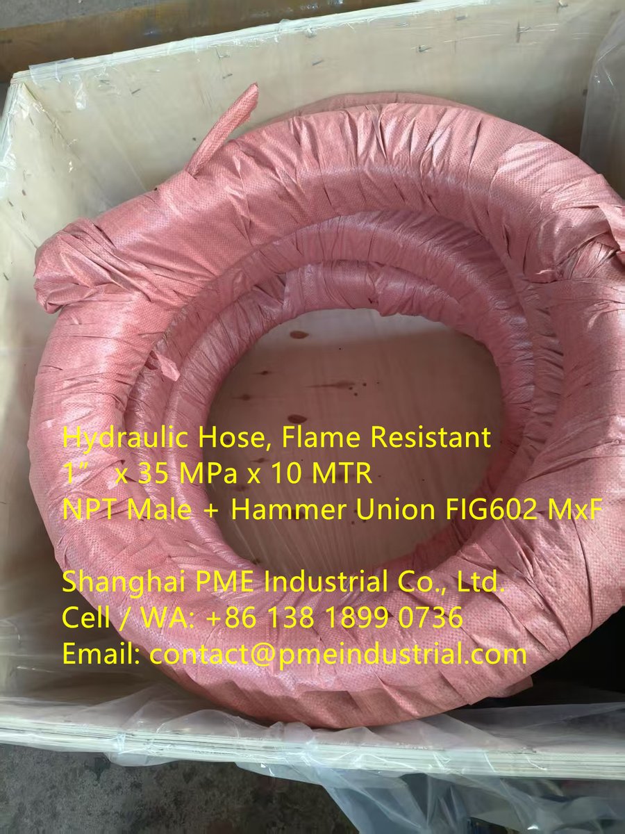 sh_pme's tweet image. Hydraulic Hose, Flame Resistant
pmeindustrial.com/flame-resistan…
Cell: +86 138 1899 0736
Email: contact@pmeindustrial.com
#HydraulichoseSoutheastAsia #API16Dhydraulichose #35MPaworkingpressurehose #HammerUnionFIG602hose #Flameresistanthydraulichose #IndustrialhosesupplierSoutheastAsia