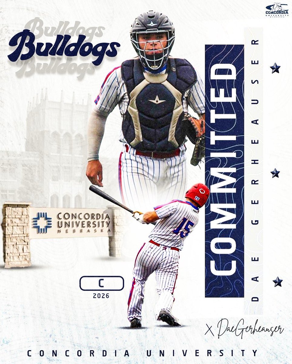 I’m excited and grateful to announce my commitment to Concordia University! #GoBulldogs <a href="/RyanDupic/">Ryan Dupic</a> <a href="/benberg__/">Ben Berg</a> <a href="/cunebaseball/">Bulldog Baseball</a>  <a href="/Prospects_NE/">Nebraska Prospects Baseball Club</a> <a href="/doncornell12/">Don Cornell</a> <a href="/PrepBaseballNE/">Prep Baseball Nebraska</a> <a href="/Antlers_Basebll/">Elkhorn Baseball</a> <a href="/Chipsperform/">CHIPS Performance</a> <a href="/ServaisPerf/">Coach Joe Servais</a> <a href="/BRXperformance/">BRX Performance</a>
