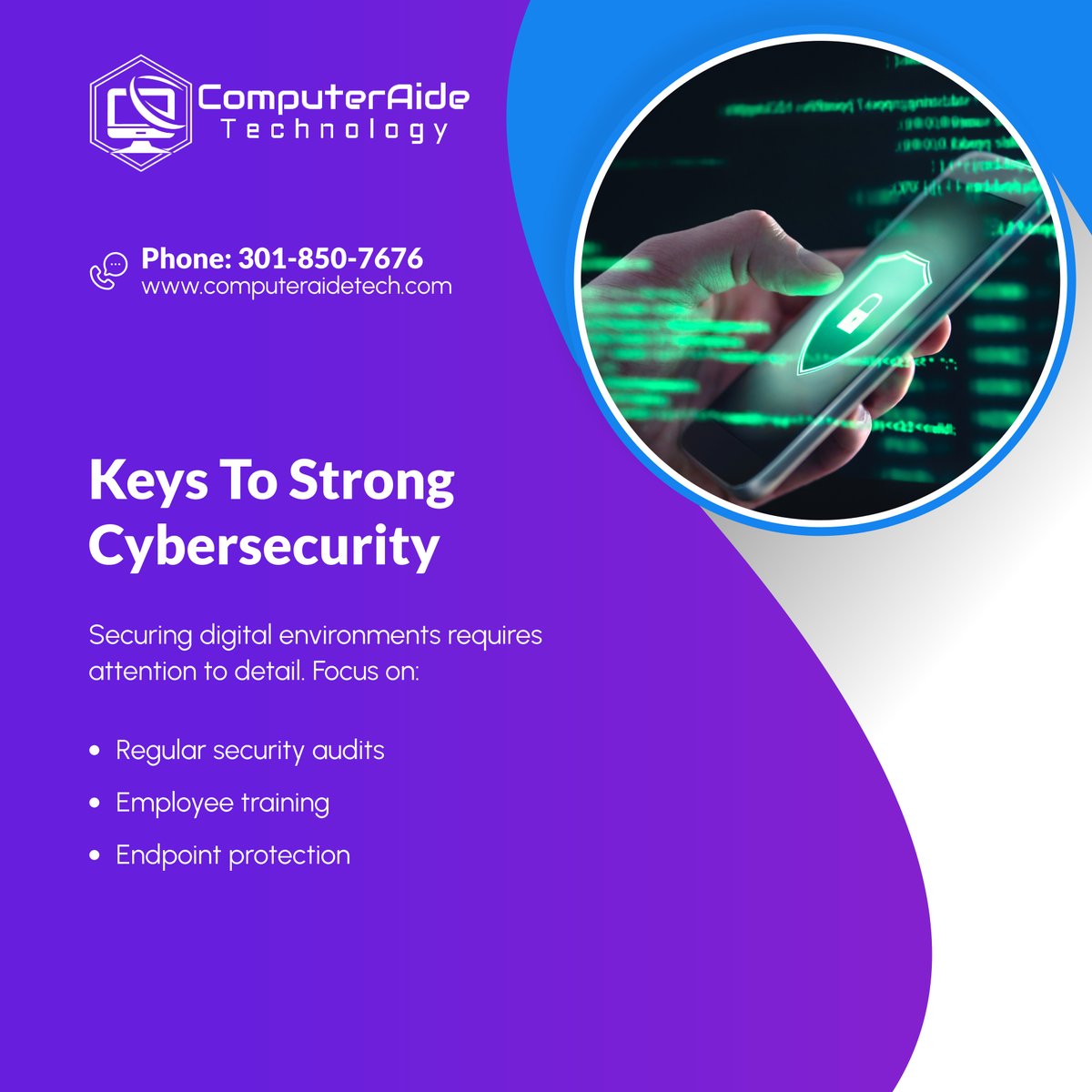 ComputerAideT's tweet image. Strengthen your cybersecurity by focusing on core areas that prevent breaches. Protect your business assets effectively!

#LanhamMD #ITServices #CyberSecurity