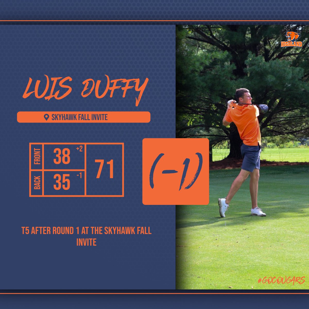 Round 2 begins tomorrow at 9! Cougars got room to move up the leaderboard!