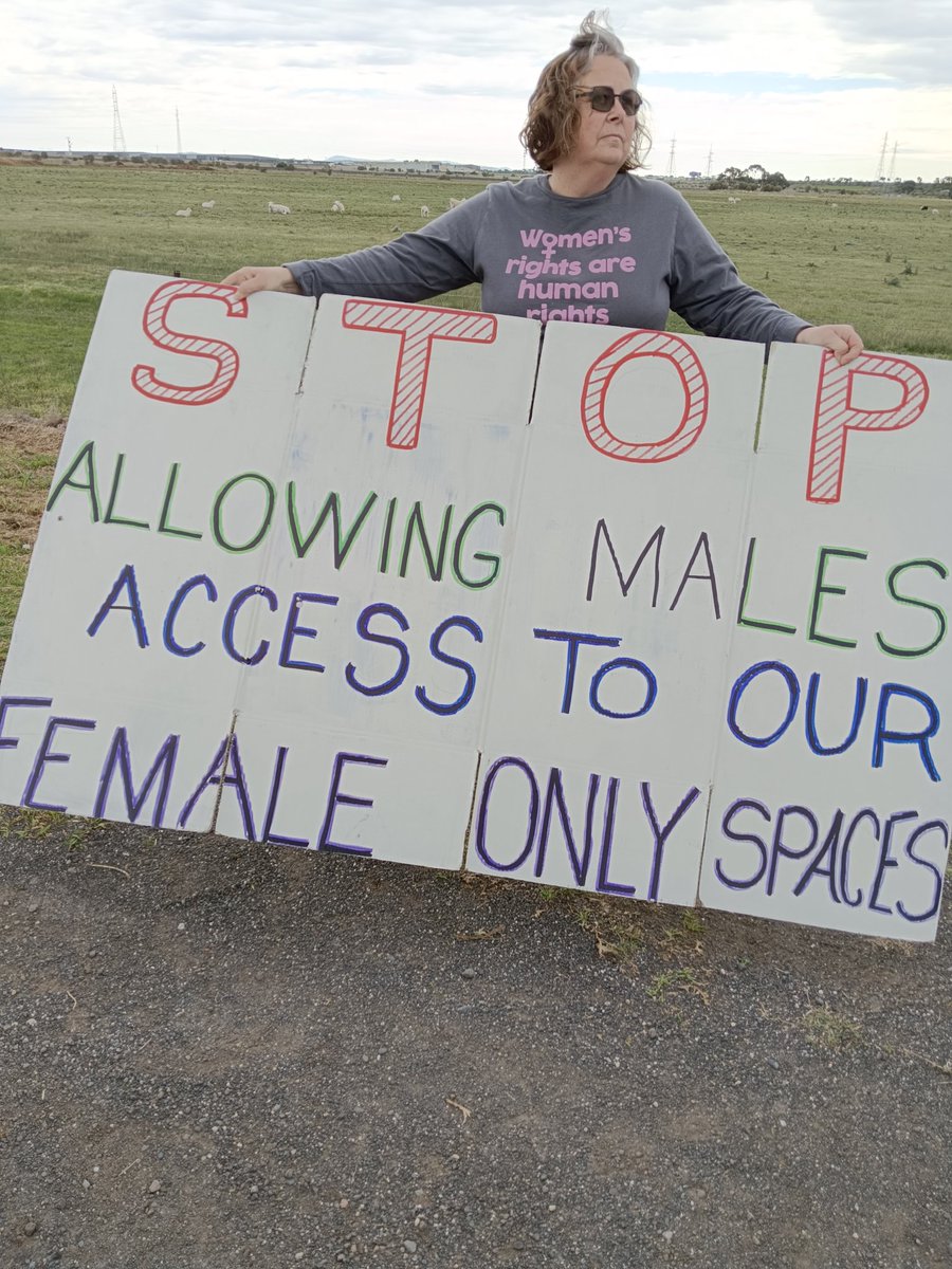 MsCarriggofreal's tweet photo. A bunch of Victorian women who believe that a women's prison should only cater to female inmates, gathered outside Dame Phyllis Frost Corrections Centre in Deer Park. https://t.co/mETtMqea2k