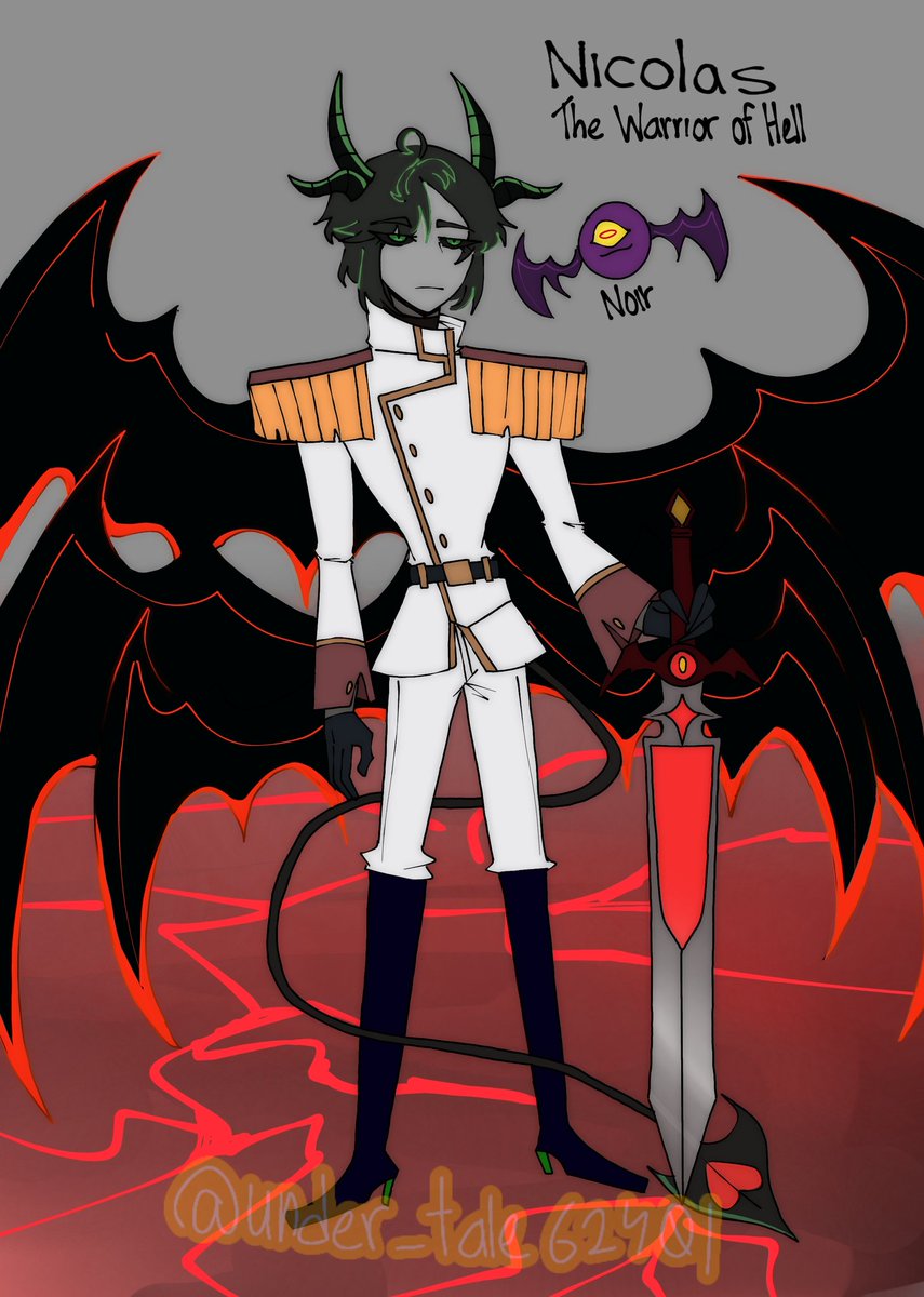 under_tale62401's tweet photo. Errrr! Artstyle issue...It looks stiff again! But while I have the chance I still draw my OC!
I draw back Nicolas!
Nicolas! The warrior of hell!
Change the surname a little 🙃
#HazbinHoteloc
#Hhoc https://t.co/EDfaozu8pK