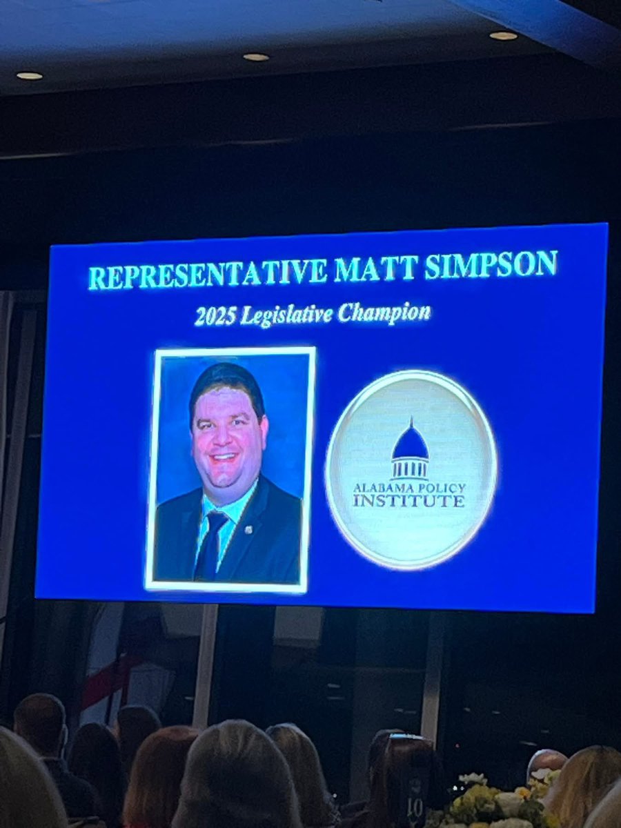 Matt Simpson (@mattsimpson) on Twitter photo Tonight I was honored to receive a 2025 Legislative Champions Award from <a href="/alabamapolicy/">Alabama Policy Institute</a>. API is leading the way for conservative advocacy in the State of Alabama. Tim Tebow was the featured speaker at the dinner tonight and was inspiring. Tonight I was honored to receive a 2025 Legislative Champions Award from <a href="/alabamapolicy/">Alabama Policy Institute</a>. API is leading the way for conservative advocacy in the State of Alabama. Tim Tebow was the featured speaker at the dinner tonight and was inspiring.