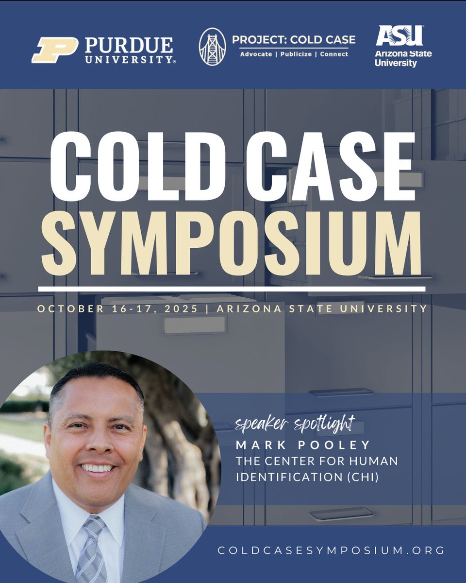 case_symposium's tweet image. From tribal prosecutor to DNA expert, Mark Pooley helps solve missing persons cases while uplifting Indigenous voices. Hear his perspective on October 16-17 at the 2025 #ColdCaseSymposium.
👉 Register: coldcasesymposium.org
#CCS2025