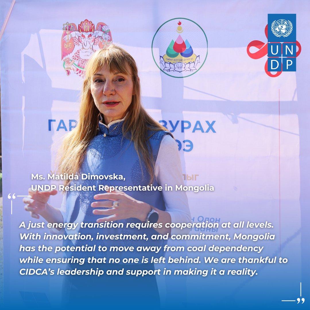 UNDPMongolia's tweet image. Explore highlights from launch of the “Upgrading Ger Districts in Ulaanbaatar Through Solar Photovoltaic System Implementation” project, funded by @cidcaofficial, bringing clean energy to Ulaanbaatar’s ger districts with UNDP &amp;amp; Chingeltei District.

👉 go.undp.org/wKM