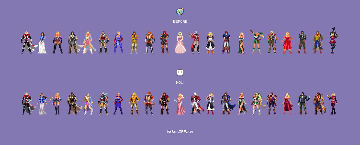 The Belmont family is complete!⚔️

I truly enjoyed creating each version of the Belmont clan and portraying their romantic partners in pixel art.

I also included some new versions as bonus content.😊

#悪魔城ドラキュラ #Castlevania #konami #pixelart