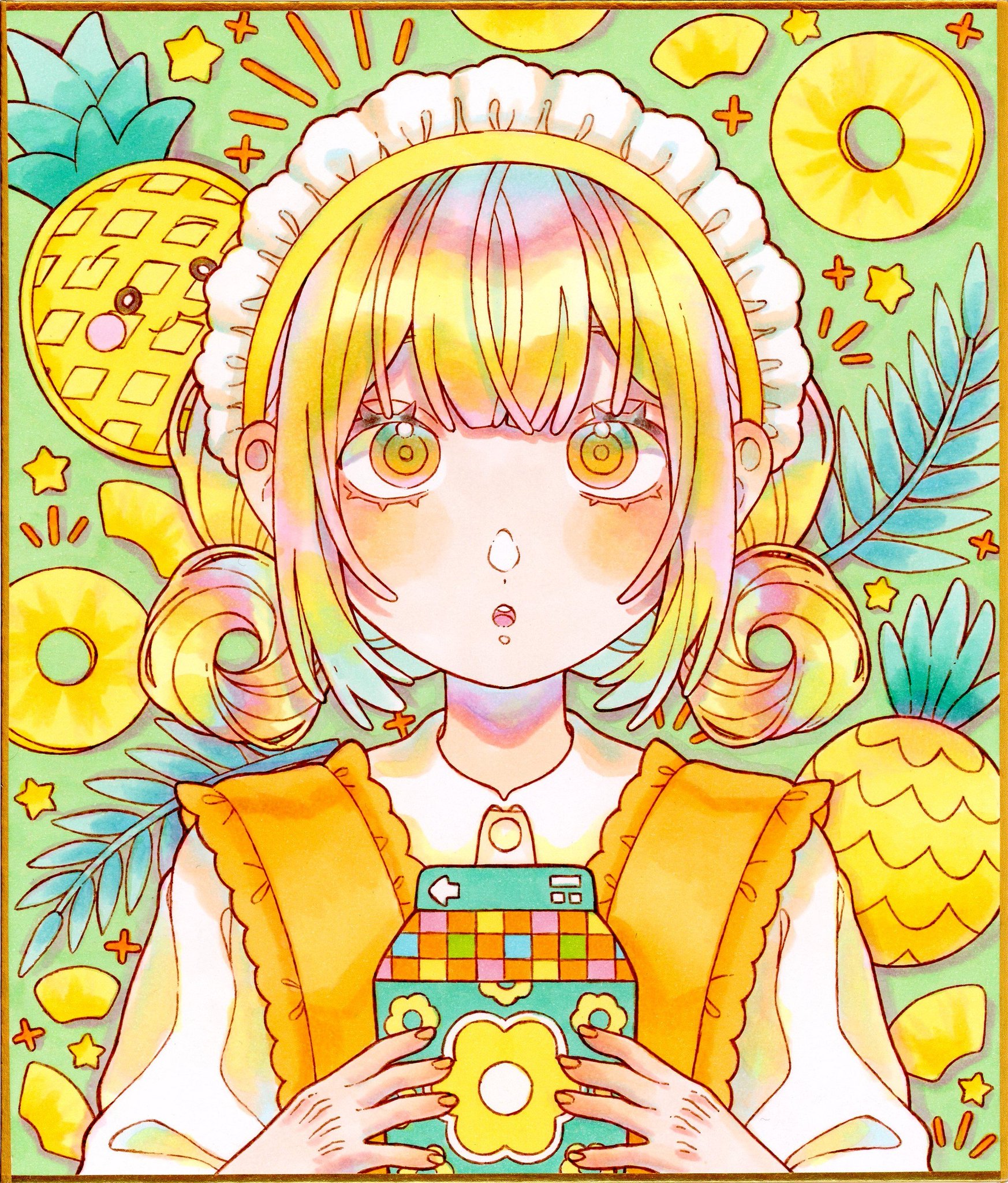 手描きイラスト　アナログ絵　金のぐるぐるおにぎり 手描きイラスト アナログ絵 金のぐるぐるおにぎり にぎにぎ