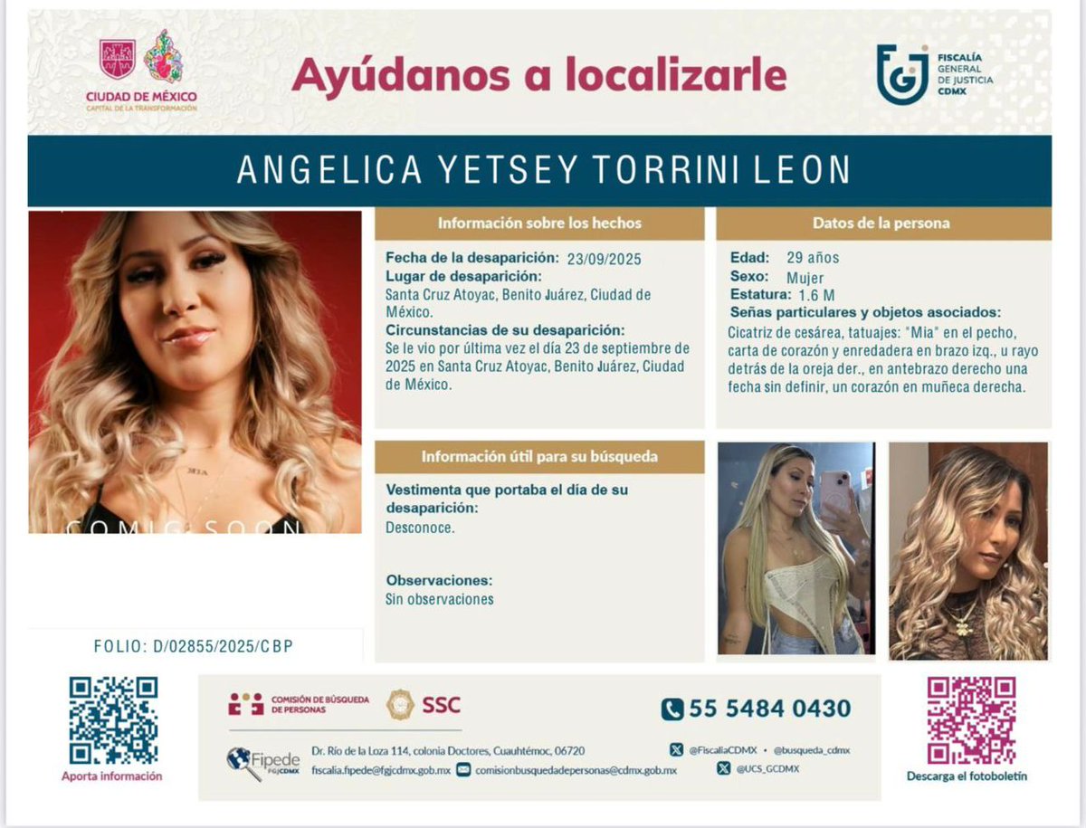 Ayúdenme a darle rt por favor está desaparecida hace tres días no se sabe nada de ella <a href="/SoyAngieMiller/">Angie Miller</a>