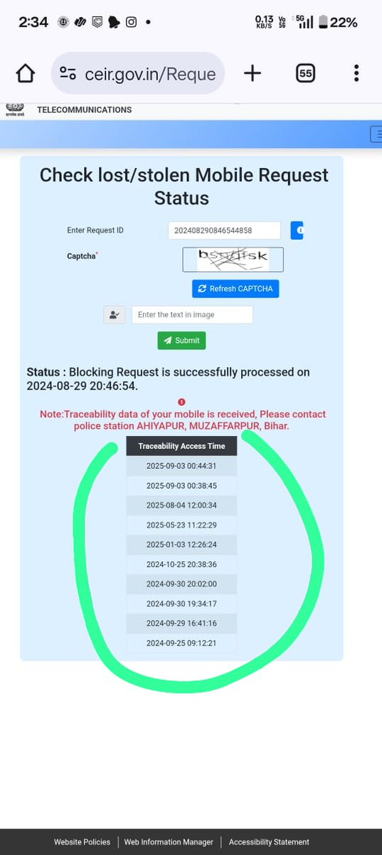 kumaraman65688's tweet photo. @IgTirhut @MuzaffarpurPol3 IMEI NO (a)866807061648532 (b)866807061648524 please mobile ko trace kijiye iemi number se sir सर मोबाइल रिकवर किया जाए मै बहुत परेशान हु कही से मुझे कोई मदद नहीं मिल पा रहा है मेरे मोबाइल का ट्रेसिंग डाटा 10 से अधिक बार पुलिस को प्राप्त हुआ है सर मोबाइल को रिकवर किया https://t.co/3EvMypFMPM