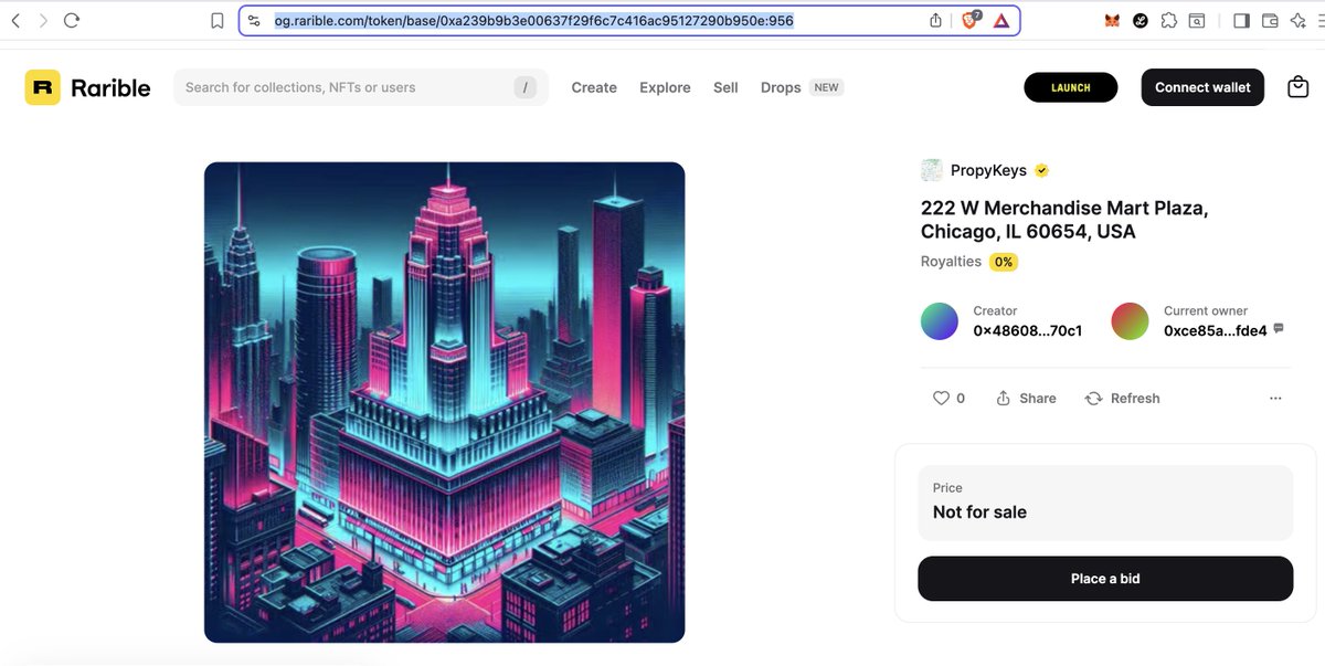 My favorite NFT on Rarable is the Merchandise mart in Chicago.