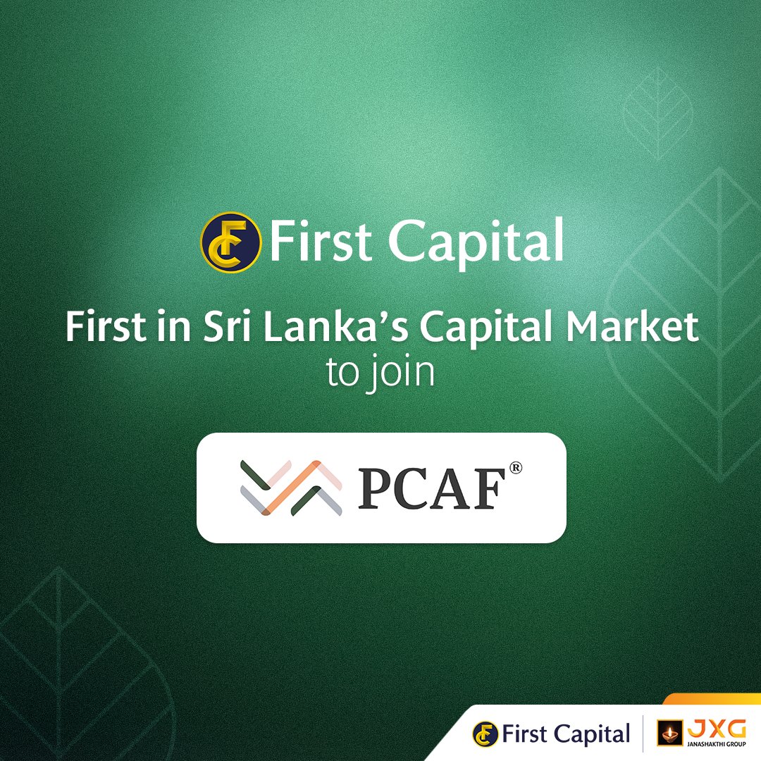 FirstCapitalLK's tweet image. We’re proud to be the first investment institution in Sri Lanka to join the Partnership for Carbon Accounting Financials (PCAF).

#FirstCapital #PerformanceFirst #Invest #InvestmentBanking #PCAF