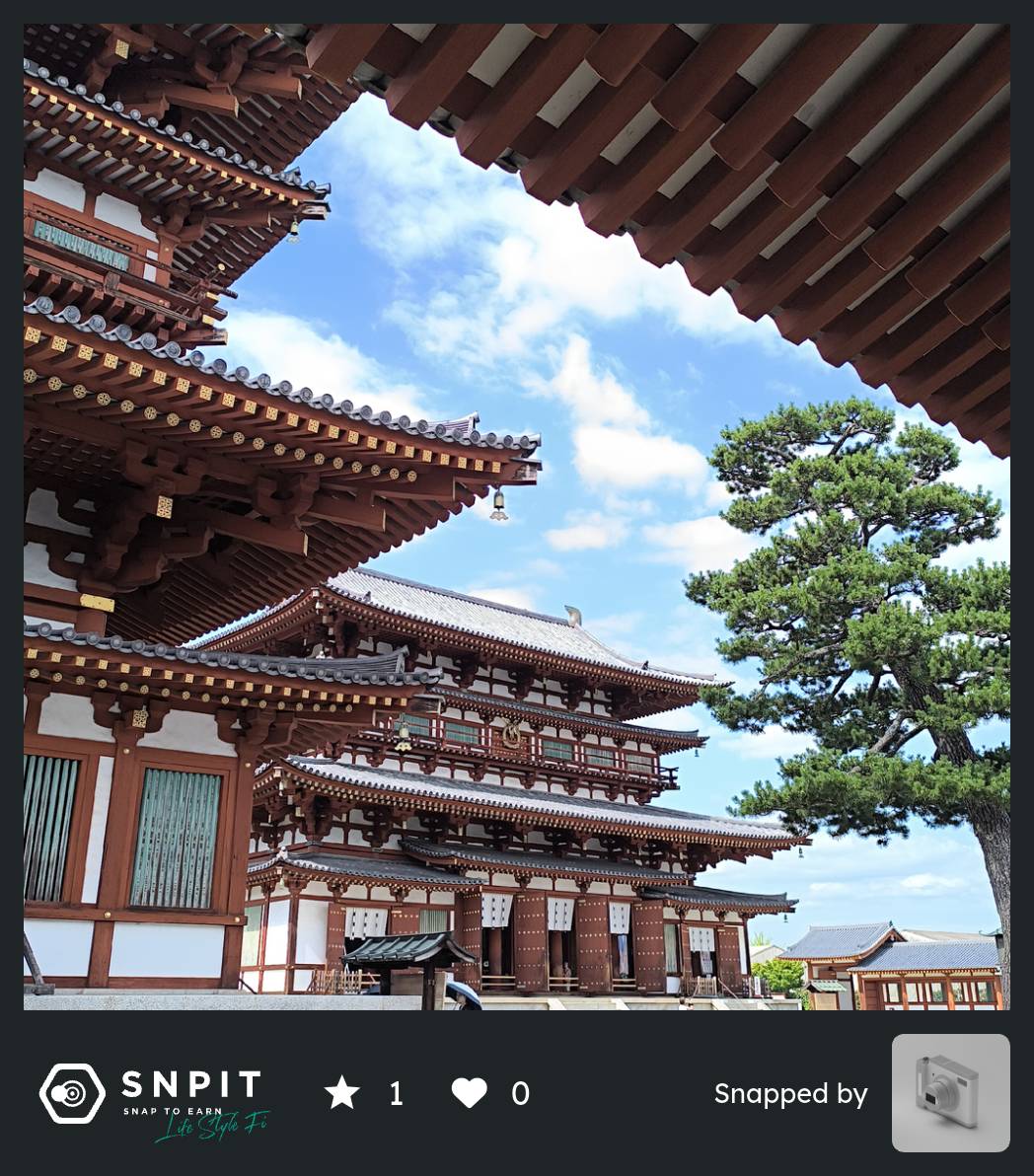SNPITで撮った“旅の１枚”
前回奈良を訪れたのは10年以上前かな？
ここ薬師寺は多分初めて
京都はインバウンドで混んでいるらしいけど、ここは全然大丈夫でした😆
#SNPIT #HIS