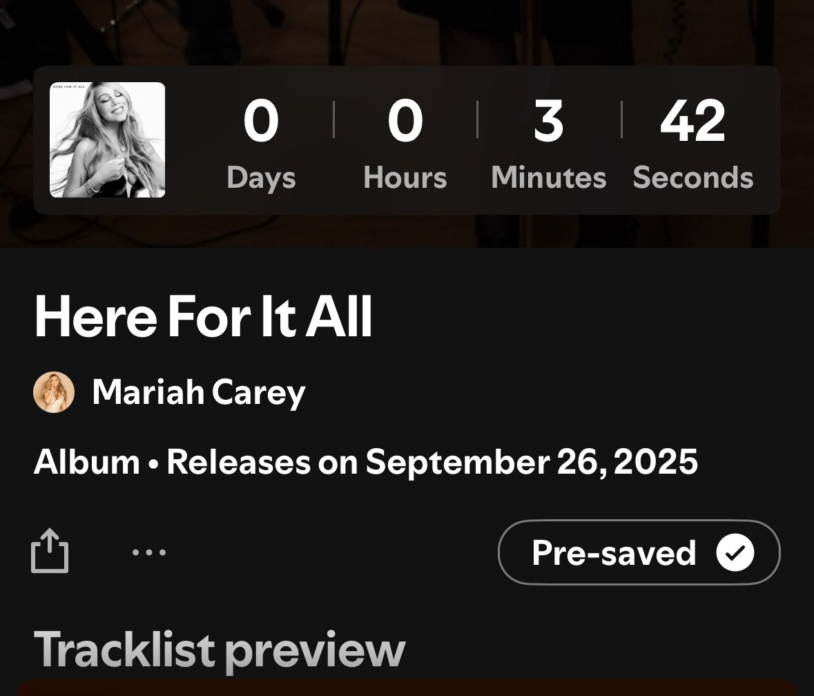 _glared's tweet photo. Countdown to #HereForItAll by @MariahCarey 🦋 https://t.co/jaClA5WhjK