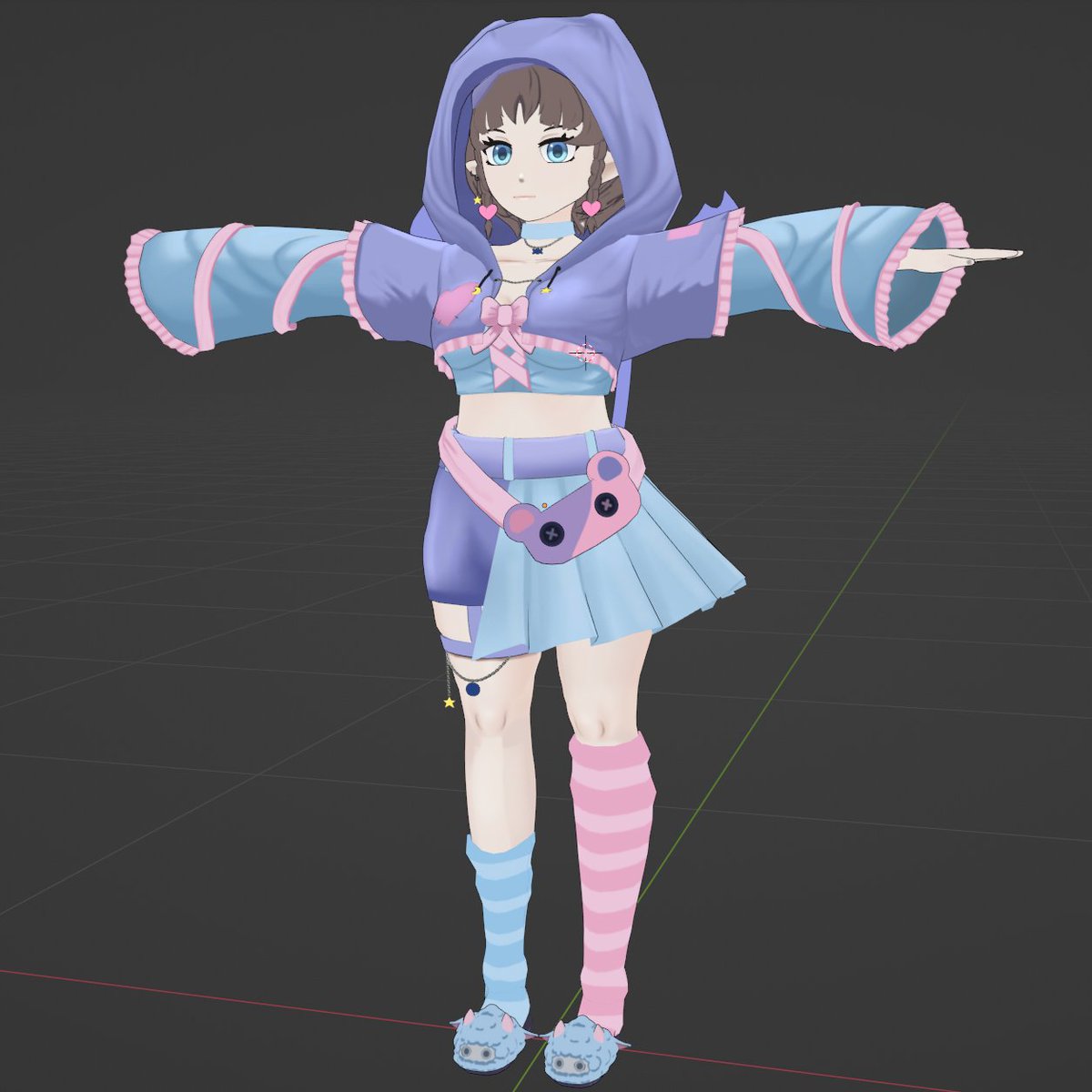 ZorroNebula's tweet photo. Progress on Stuffee's textures! It's looking so good so far ^^ #Stuffee3D #b3d #WIP https://t.co/P81lejrge3