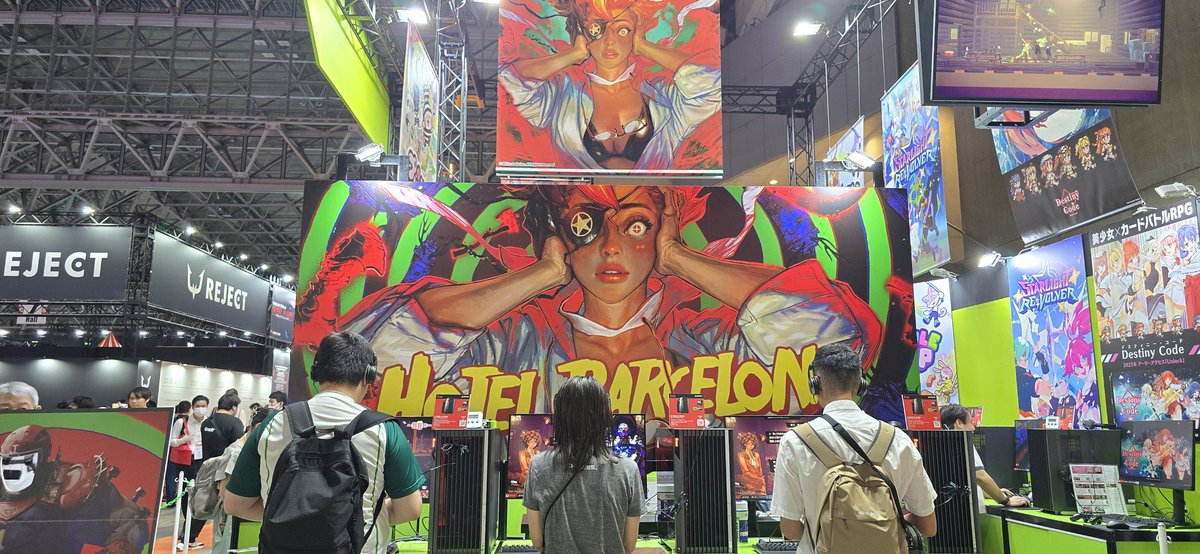 🎉Hotel Barcelona launches today‼️

Play it now at TGS2025 Hall 8 – N08 (Graph booth)🔥  
And from Nighthawk, the incredible Collector’s Edition is here:  
a custom hotel-style display box, exclusive artbook, vintage-style movie poster, and yes… the infamous “bloody ear” 👂💥