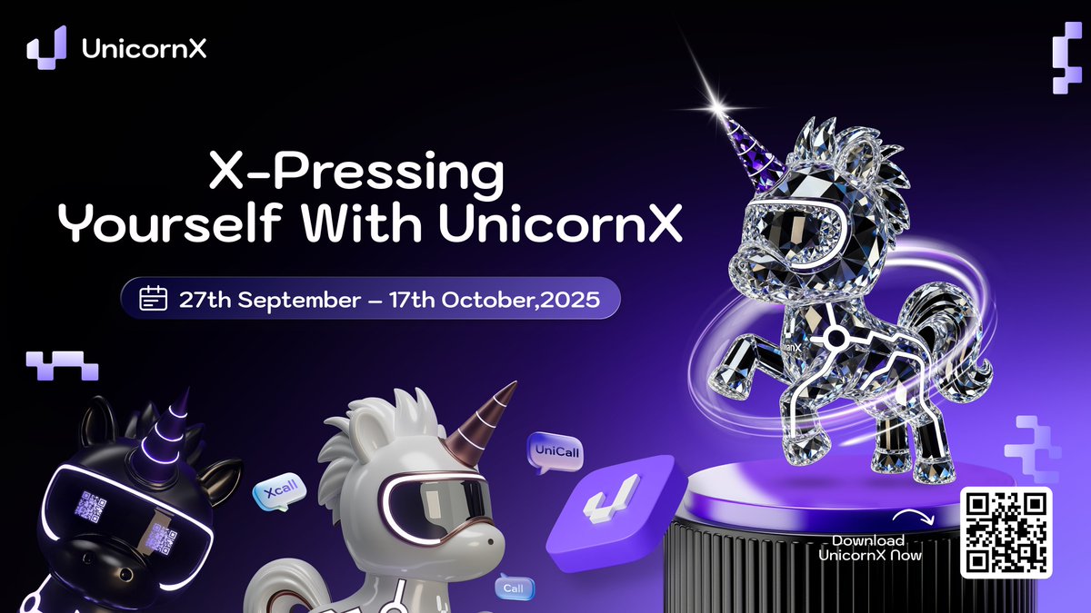 UnicornX UGC Campaign Announcement 📢

X-Press Yourself with UnicornX 🦄

📅 Sep 27 – Oct 20, 2025
🎁 500 USDT + 300 X Points in rewards

Showcase your creativity, share your UnicornX journey, and stand a chance to win amazing rewards.

👉 Full campaign details on Discord: