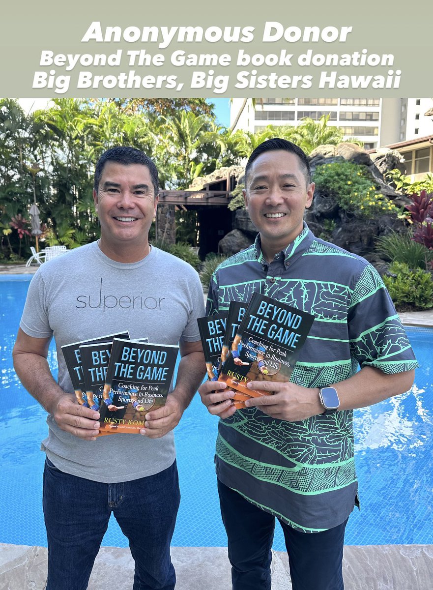 THANK YOU to my Anonymous Donor for his generous and thoughtful ‘Beyond The Game’ book donation to Big Brothers, Big Sisters Hawaii today … it was fantastic meeting and talking with CEO Tyler Kurashige. #bigbrothersbigsisters #BeyondTheGame #SUPERIOR