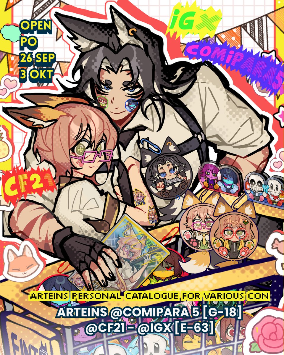 Eints01's tweet image. 🌻𝗔𝗥𝗧𝗘𝗜𝗡𝗦 𝗢𝗣𝗘𝗡 𝗣𝗢 𝗖𝗙𝟮𝟭, 𝗖𝗢𝗠𝗜𝗣𝗔𝗥𝗔 &amp;amp; 𝗜𝗚𝗫🌻
(1/4)

𝗚𝗔 ♥️&amp;amp;🔁𝘁𝗼 𝗷𝗼𝗶𝗻!
get up to 𝟭𝟬𝟬𝗸 𝗠𝗲𝗿𝗰𝗵, pick on your own! Plushie is OK

🔗 Link : forms.gle/3xF7iH8y9qyLCc…
📦 PO : [26 Sep - 3 Okt]

#cf21catalogue #comipara5 #CF21 #IGX #CFXXI #comifuro21