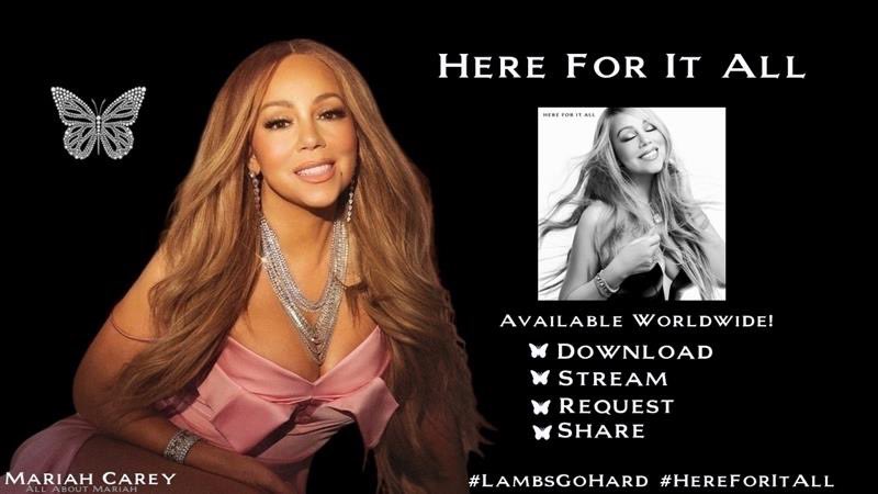 AllAboutMariah's tweet photo. 👑 @MariahCarey’s new album “Here For It All” is now available worldwide!! 

🚨Make sure to download each song individually‼️

#LambsGoHard for #HereForItAll 💋 
🦋Download
🦋 Stream
🦋Request 
🦋Share

‼️https://t.co/xugYyOAu5I https://t.co/dHBcg23eV9