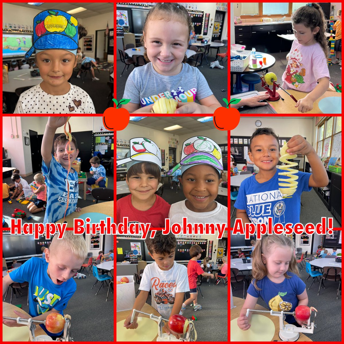 Happy Birthday, Johnny Appleseed! 🍎 Our Kindergartners have enjoyed learning about Johnny Appleseed, apples and taste testing apple items! #easteagles 🦅 #shinebrightsoarhigh