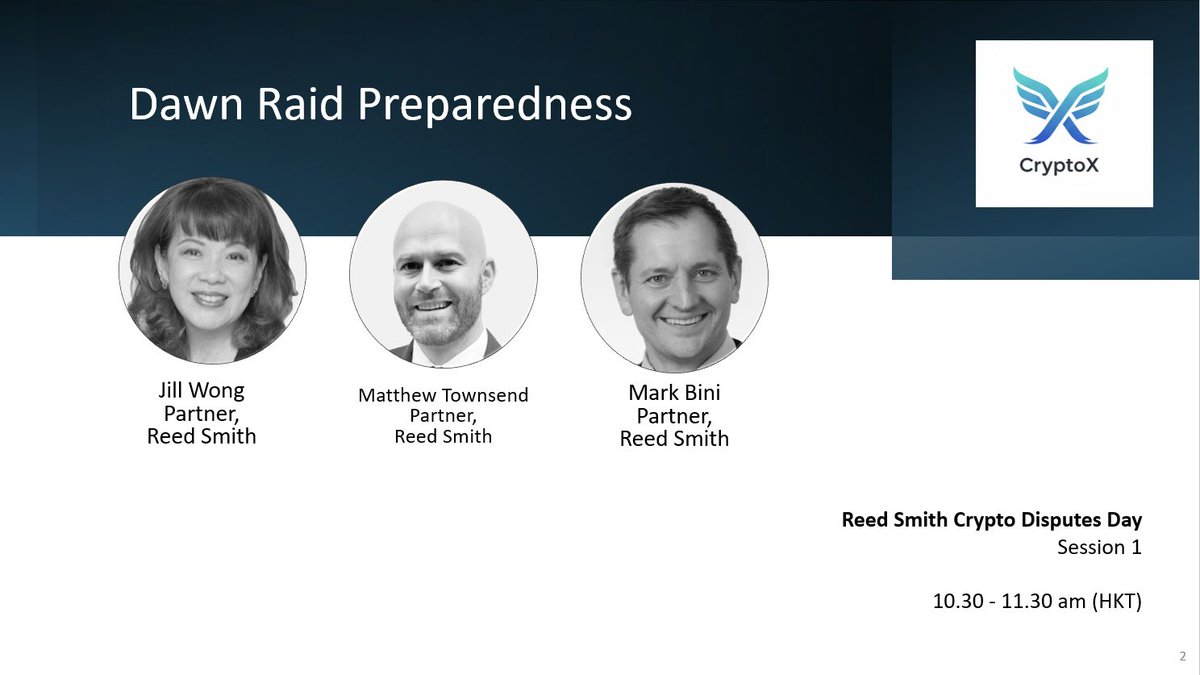 MattCTownsend's tweet photo. Is your crypto platform prepared for a dawn raid or regulatory investigation? 🤷🏻‍♂️ 

Our recent all star panel addressed:

➡️ The key Hong Kong and US regulators, their powers and priorities for crypto assets

➡️  War stories in helping crypto asset clients liaise with regulators

➡️ The do’s and don’ts when investigators arrive, and after they’ve left

➡️ Crypto platform-specific issues 

Reed Smith LLP Mark Bini, Jill Wong  and I were fortunate to have industry insight from Galaxy ’s Anna Gates , OKX ’s Andrew Dailly and VDX ’s Nathan Simmons .

This session was part of Reed Smith’s 2025 Crypto Disputes Day.  Thanks to the multiple exchanges, foundations, market makers and custodians who attended! 

#ReedSmith #CryptoDisputesDay #Crypto #DigitalAssets #Enforcement #DawnRaids #HongKong #RegTech #Compliance