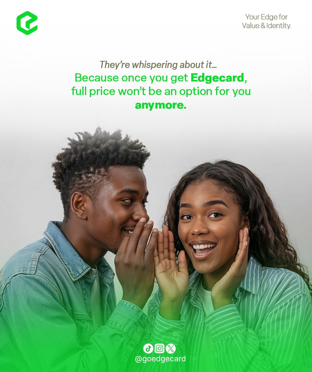 edgecard_'s tweet image. Secrets travel fast. Edgecard holders don’t pay full price, and now everyone’s talking.

#Edgecard #discountedprice #goedgecard #livestyle #youradvantage