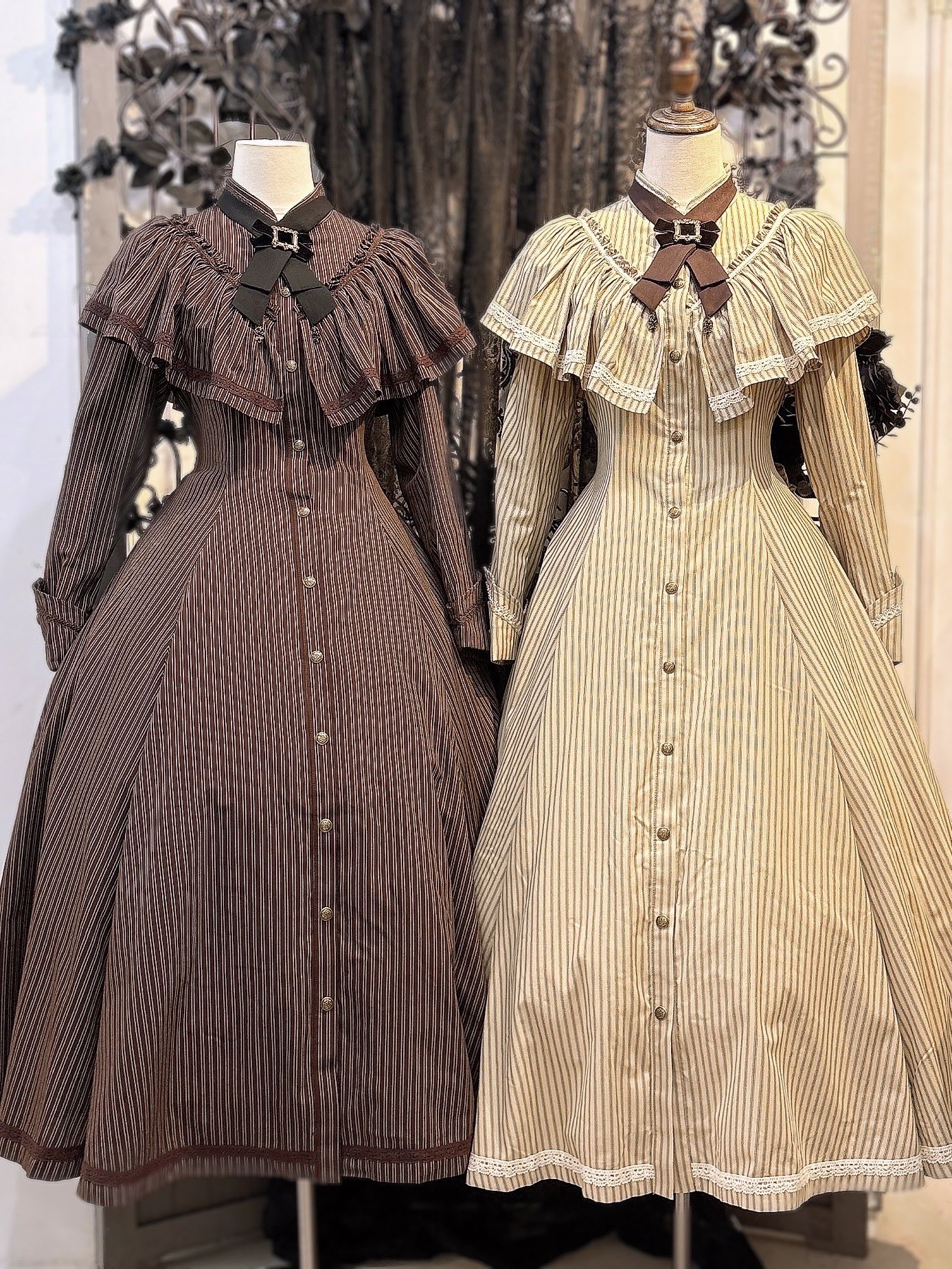 レジメンタルストライプ　ワンピース　リボントップス レジメンタルストライプ ワンピース リボントップス