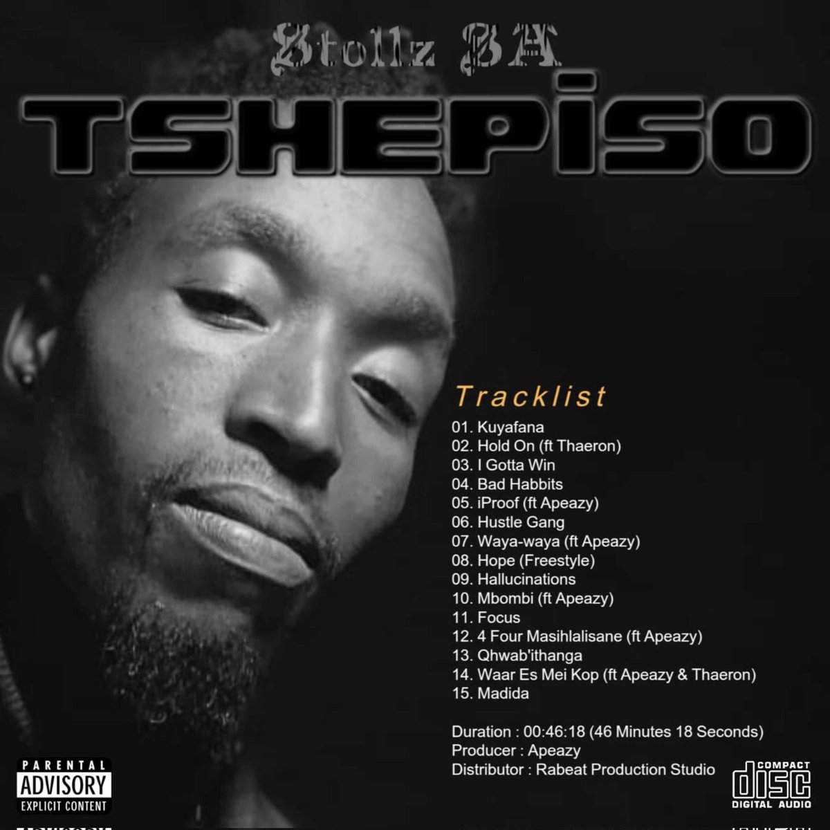 StollzSA's tweet image. New music out now‼️

Stollz SA - Tshepiso (Album)
Genre : Hip-Hop/Trap/Afro-rock

sptfy.in/tshepiso

Duration : 00:46:18 (46 Minutes 18 Seconds)

#Music&amp;amp;Vibez #HitFactory