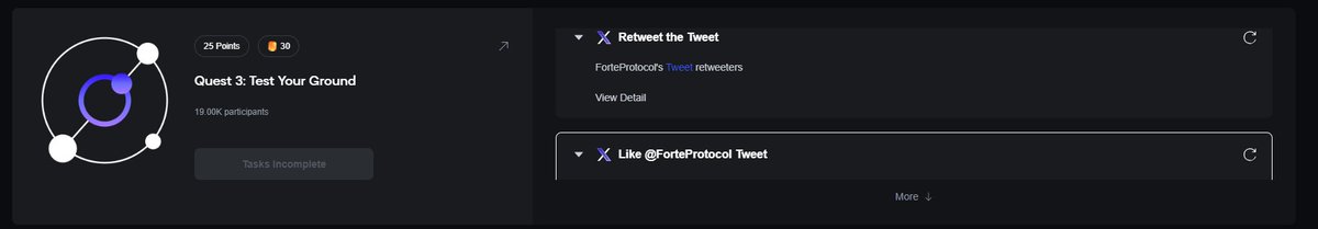 NgocDiepLuong's tweet image. Kèo #ForteProtocol  có task nha mất khầy !!.. 
Link: app.galxe.com/quest/FortePro…
Quiz : B A C D