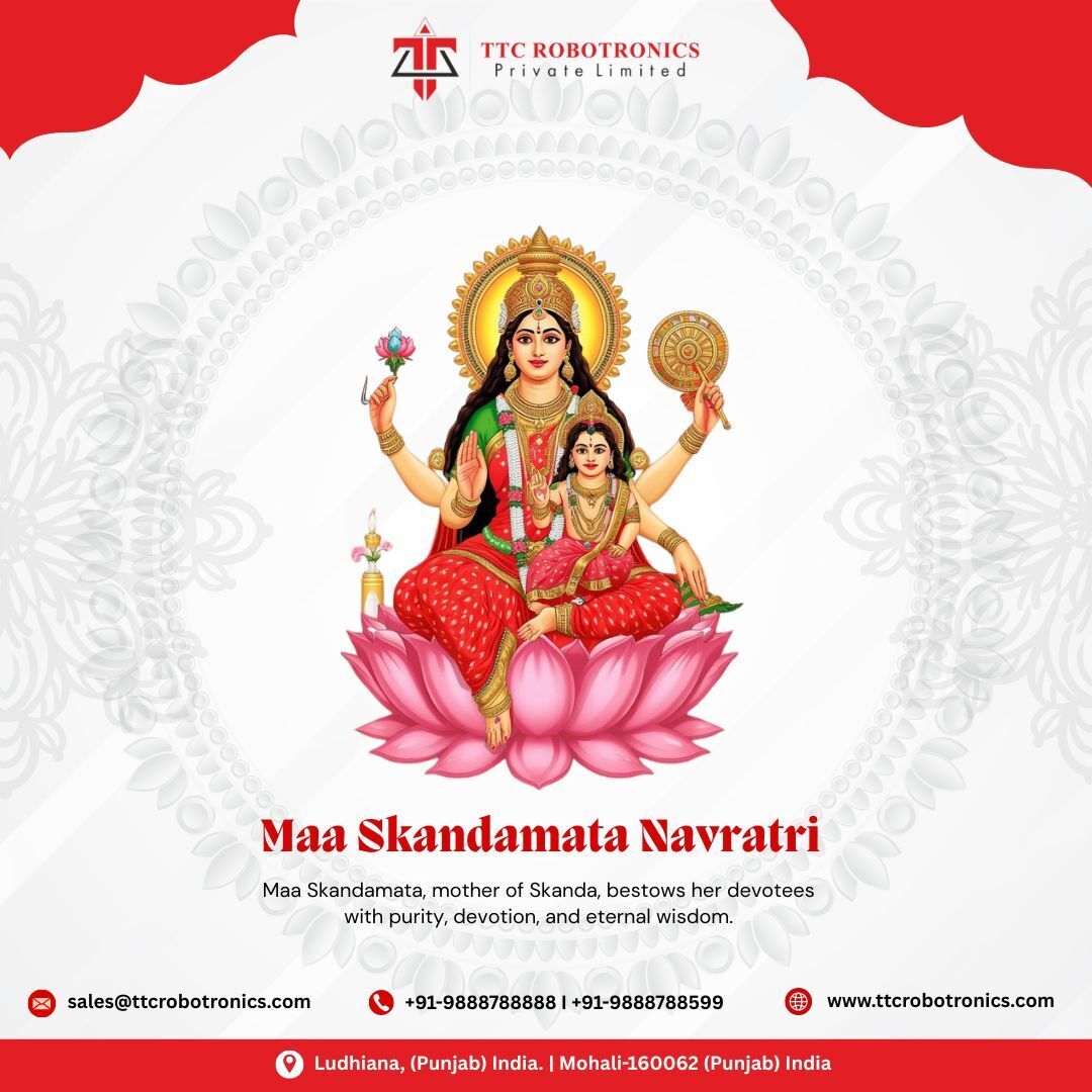 TTCRobotronic's tweet image. Guided by Maa Skandamata’s wisdom, we innovate with purpose and devotion. 

– TTC Robotronics Pvt. Ltd. 

#Navratri #Maaskandamata #TTCrobotronics #DigitalSolutions #TechInnovation #SoftwareDevelopment #WebDesignIndia #DigitalTransformation #ITConsulting #TechnologyPartner