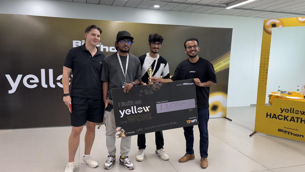 Hum jeet gye!!!!

Special thanks to <a href="/InnitGoldie/">Goldie (🧠,💻)</a> for being such an amazing mentor, <a href="/Yellow/">Yellow</a>, <a href="/liutenkos/">liutenko.eth</a> and <a href="/BuzT/">Sebastian</a> for organising such a cool hackathon and <a href="/iitdelhi/">IIT Delhi</a> for hosting us.
