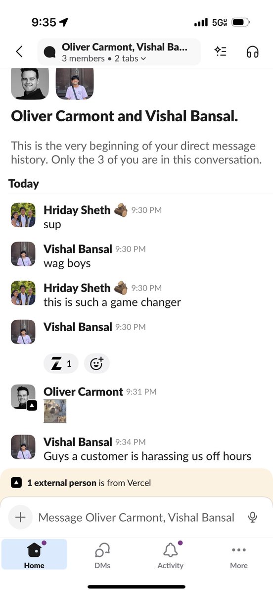 the greatest joy of life is realizing you can slack your roommates because they work for a customer and you have a shared slack workspace

❤️ <a href="/olivercarmont/">oliver</a>