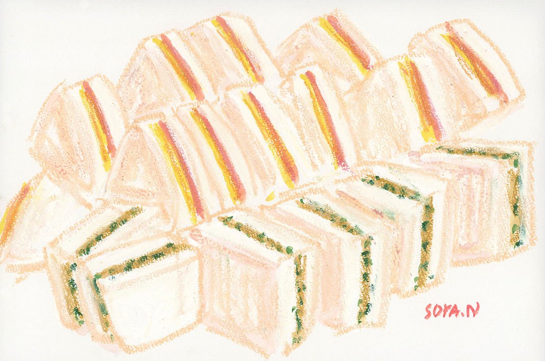 「イラストレーターめし」
妻と娘がサンドイッチをつくってくれました。ハムチーズとツナサンド。
美味しいのでいっぱい食べてしまいました。娘もたくさん食べるので、最後はサンドイッチの取り合いになってしまいましたが、仲良く一個ずつ分け合うことにしました。
#イラストレーターめし