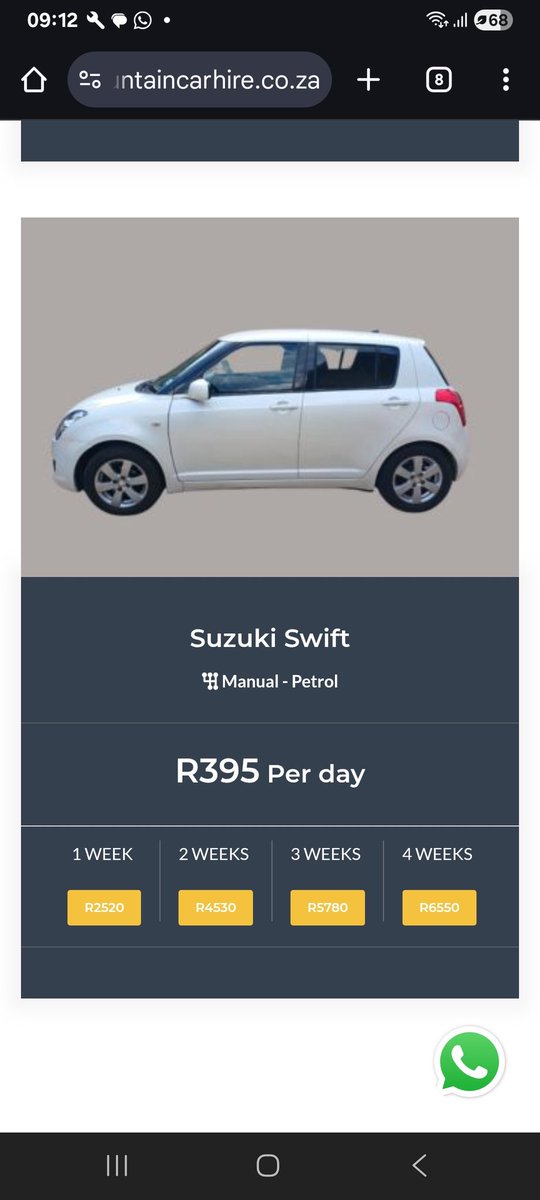 Fountainhiring's tweet photo. Fountain Car Hire offers unlimited Kilometres with lowest rental fees in Pretoria call 012 004 2043 or watsapp 066 025 1363 or visit https://t.co/m2rTBb8T76 https://t.co/xCfDbW9doh