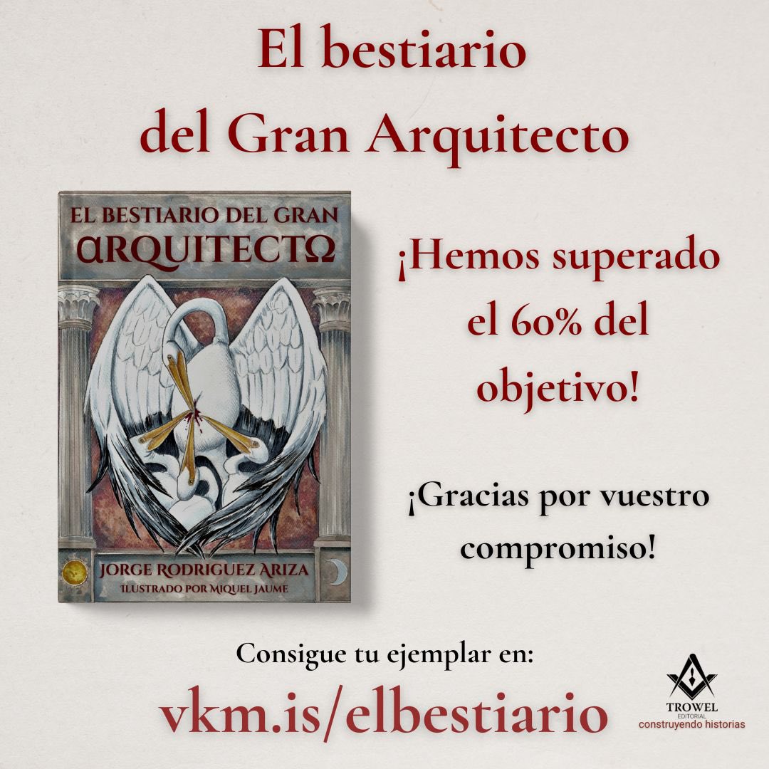 ¡Ya hemos superado el 60% del objetivo en <a href="/verkami/">Verkami</a> (5.500€) de #elbestiariodelgranarquitecto! 🐝

En breve, una aportación de la <a href="/GranLogiaEspana/">Gran Logia de España</a>, nos acercará aún más cerca a la meta.

Descúbrelo y apóyanos en

vkm.is/elbestiario