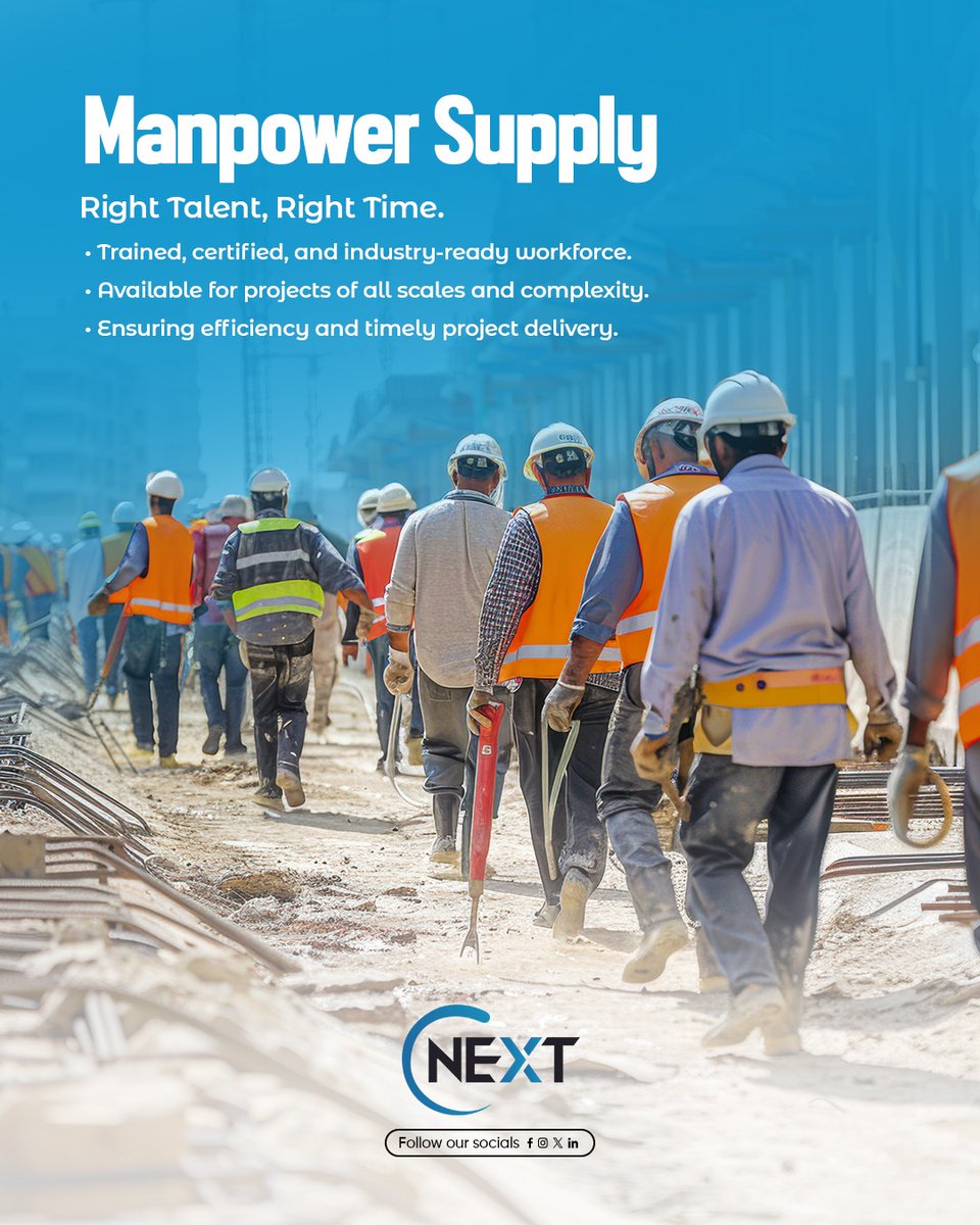 cnextsa's tweet image. Right talent, right time. 
Cnext ensures your projects always have the skilled workforce they need.

#ManpowerSupply #Cnext #SkilledWorkforce #ProjectExcellence