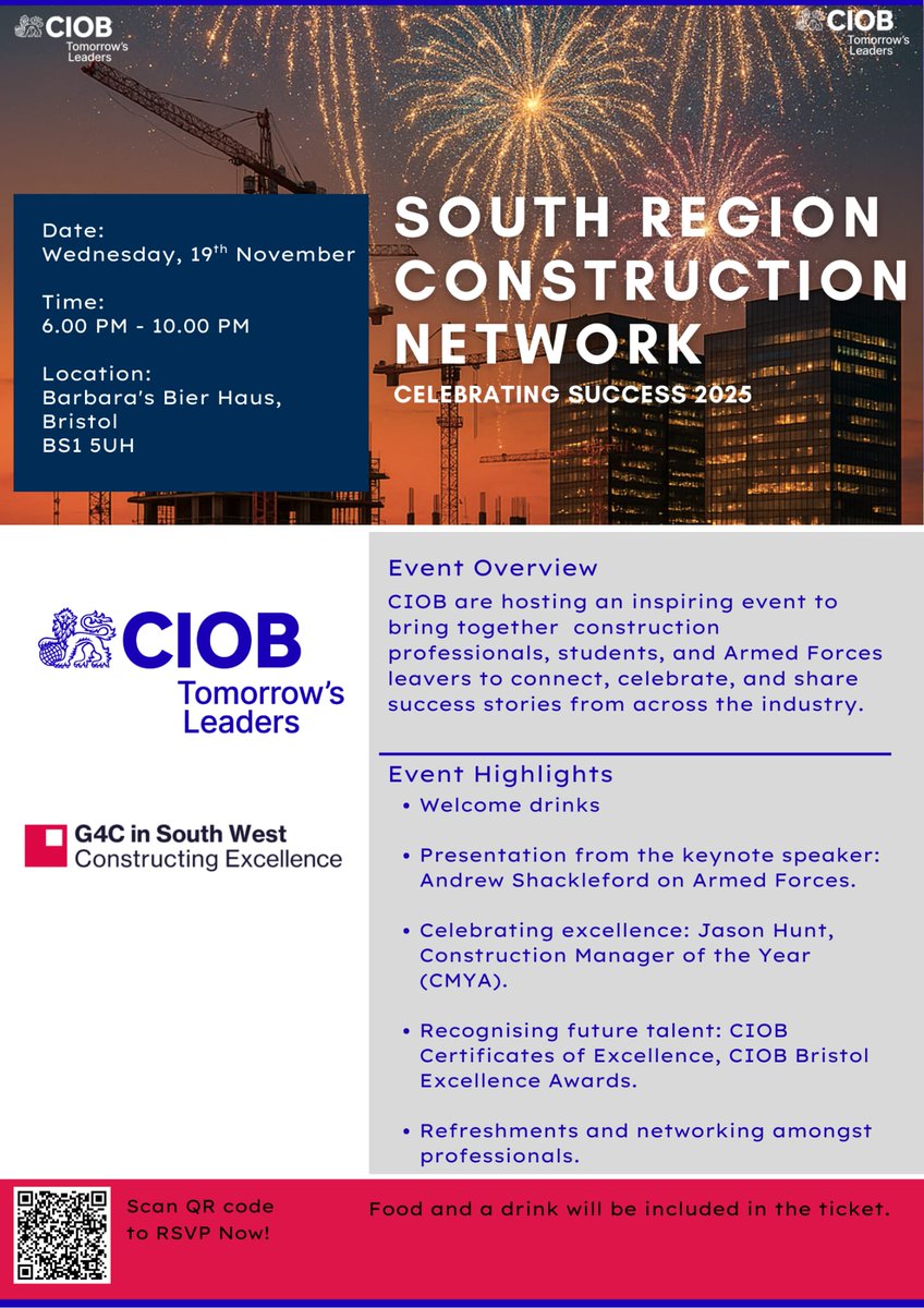 We’re excited to announce an upcoming event hosted by the Chartered Institute of Building (CIOB), a unique opportunity to connect, celebrate, and share success stories from across the construction industry.

For more details and booking, visit: ciob.org/events/south-r…