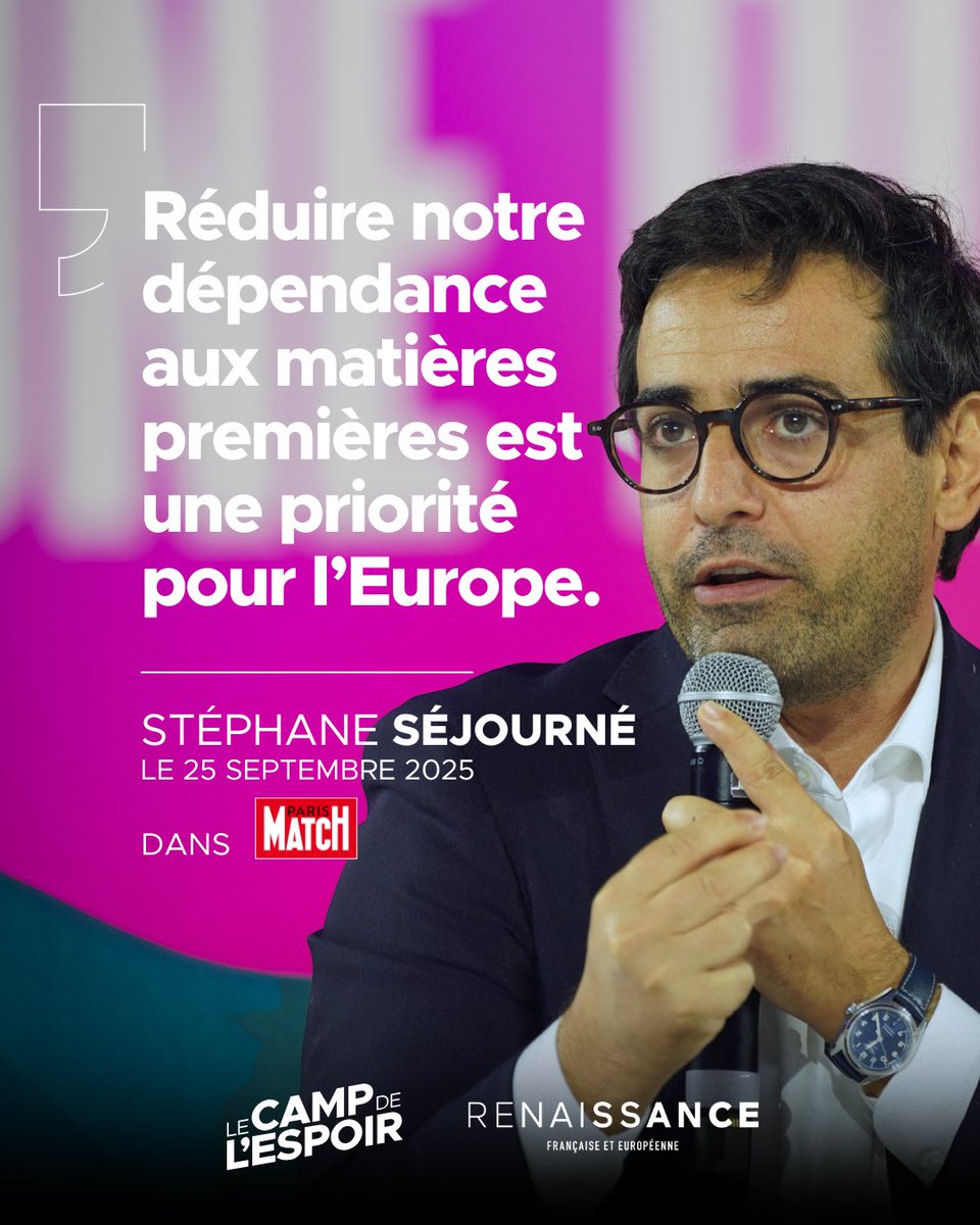 Renaissance (@renaissance) on Twitter photo 🇪🇺 Hier, le charbon et l’acier ont fondé l’unité européenne. Aujourd’hui, les matières premières critiques comme le lithium, le gallium, le graphite deviennent la clé de notre puissance commune.
Sous l’impulsion de <a href="/steph_sejourne/">Stéphane Séjourné</a>, l’Europe construit son indépendance, dans un 🇪🇺 Hier, le charbon et l’acier ont fondé l’unité européenne. Aujourd’hui, les matières premières critiques comme le lithium, le gallium, le graphite deviennent la clé de notre puissance commune.
Sous l’impulsion de <a href="/steph_sejourne/">Stéphane Séjourné</a>, l’Europe construit son indépendance, dans un