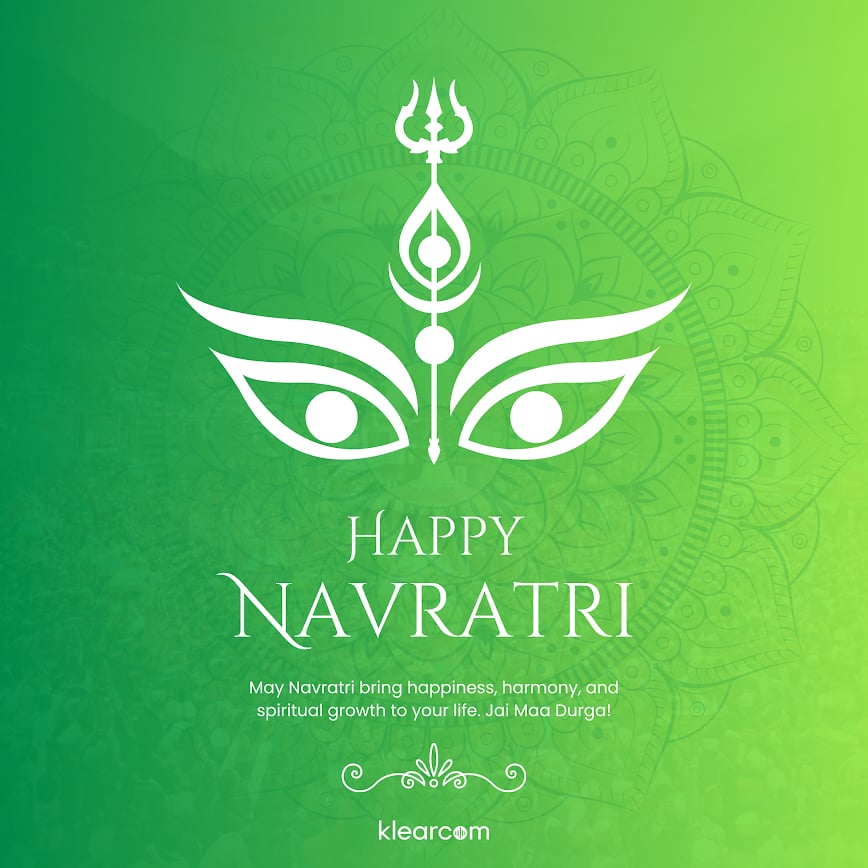 KlearcomTech's tweet image. From all of us at Klearcom, Happy Navratri! 🌸🙏
May this festive season bring peace, prosperity, and new beginnings filled with positivity and growth.
#HappyNavratri #Navratri2025 #Festival #Klearcom
